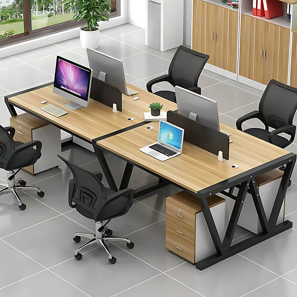 Simple Modern Desk and Chair Set with W Shaped Thickened Legs and Screen Partition YGZ-739