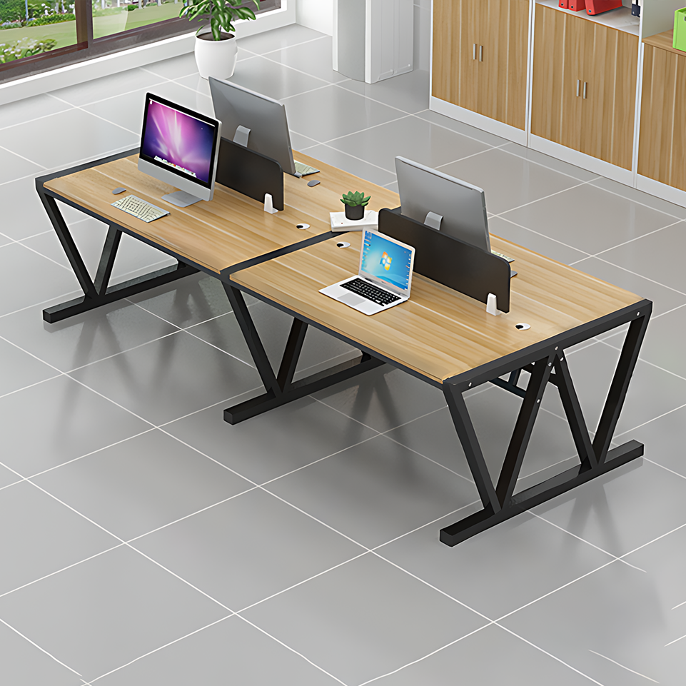 Simple Modern Desk and Chair Set with W Shaped Thickened Legs and Screen Partition YGZ-739