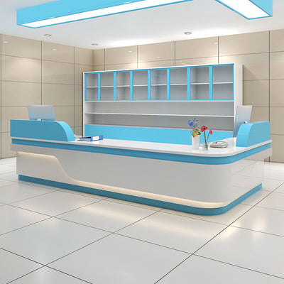 Elegant And Functional Medical Reception Desk With LED Lighting And Secure Drawers For Clinics And Hospitals YLJJ-2021