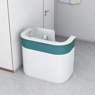 Streamlined Lacquered Volunteer Reception Desk With Dual Countertops And Ample Storage YLJJ-2023