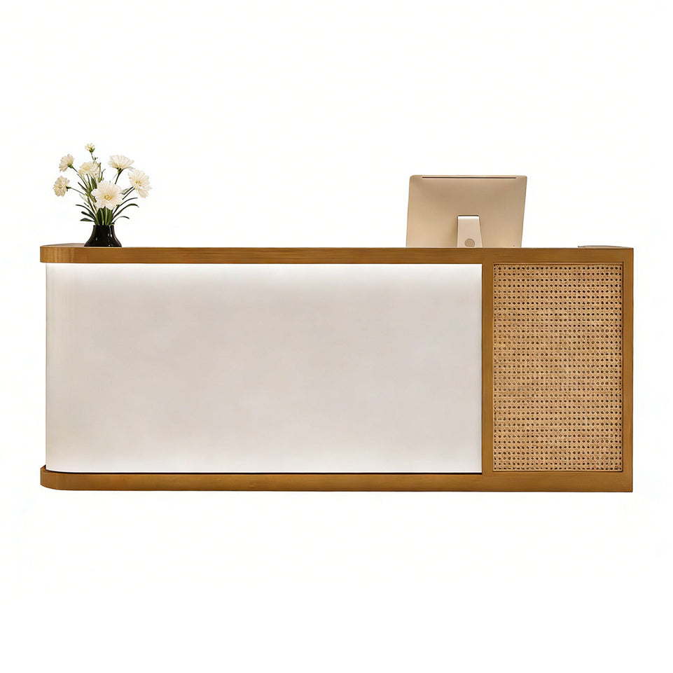 Modern Eco-Friendly Reception Desk with LED Lighting for Salons, Stores & Hotels JDT-2328