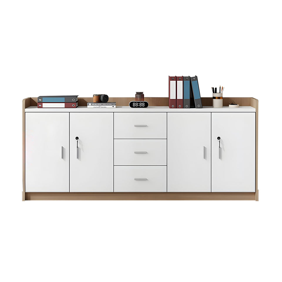 Elegant Wooden Office Low Cabinet With Lock, Large Storage Space, Smooth Silent Doors, Ideal for Conference Rooms and Workspaces CWG-2168