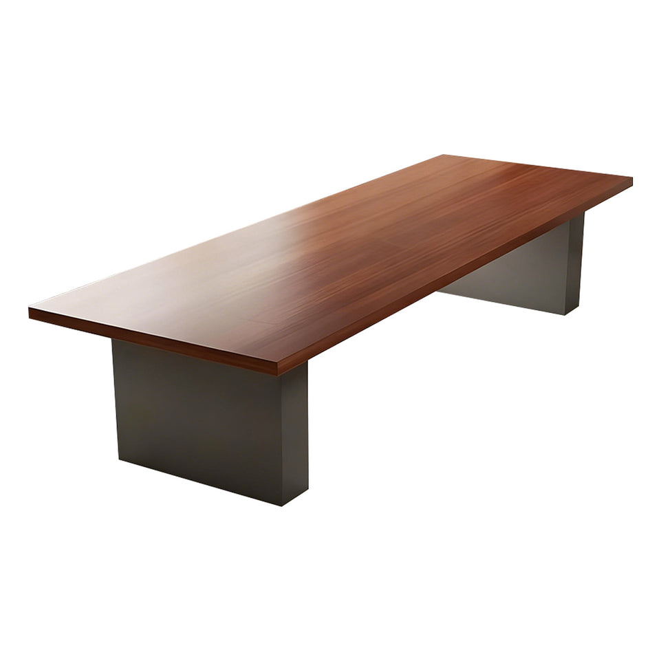 Team Boardroom Table Furniture Stylish Furniture Conference Table Quality Thick Panel Sturdy Wood Grain Rectangular Wide HYZ-1028