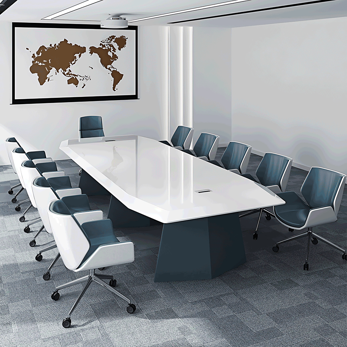 Modern Rectangular Conference Table For Office Stylish And Durable Lar