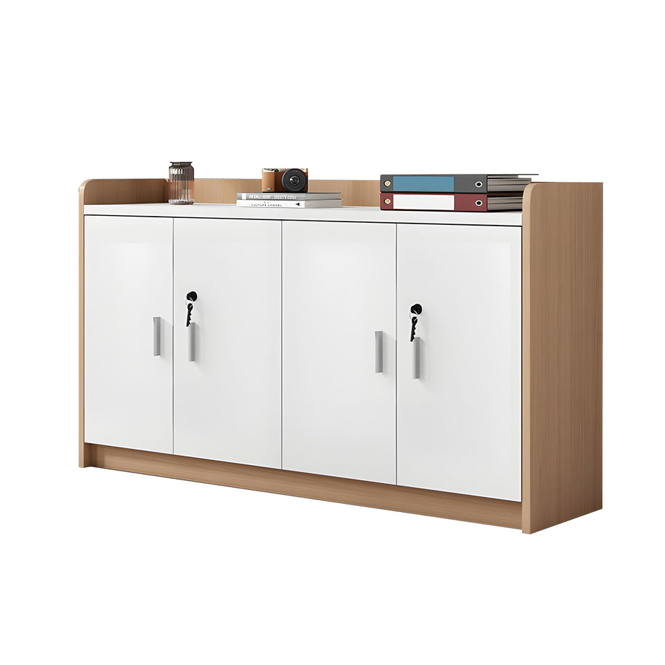 Elegant Wooden Office Low Cabinet With Lock, Large Storage Space, Smooth Silent Doors, Ideal for Conference Rooms and Workspaces CWG-2168