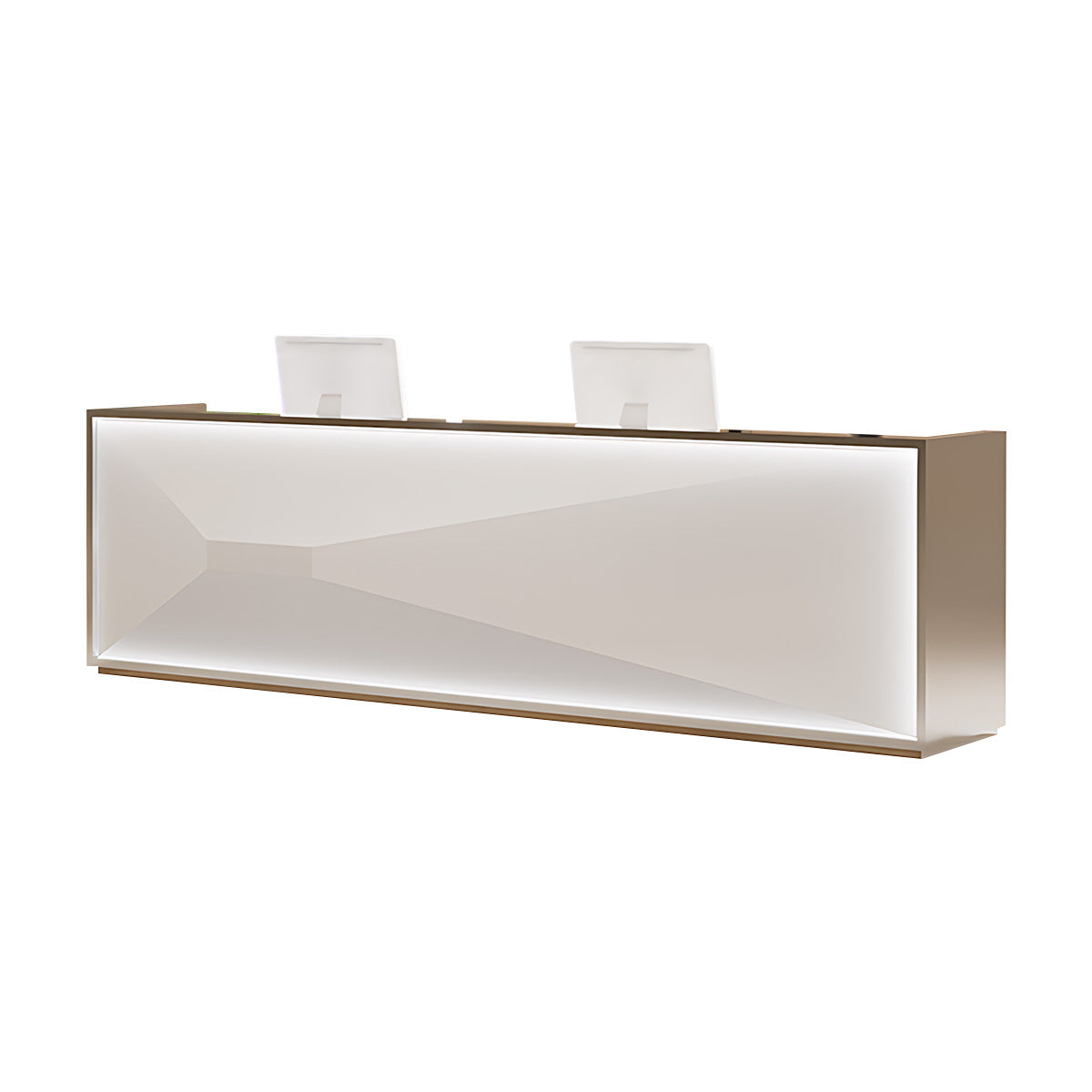 Stainless Steel Straight Reception Desk with Spacious Desktop and Multiple Drawers for Clothing Stores JDT-1018