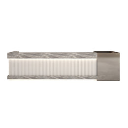 Salon Reception Desk 59-197 in Wide with Keyboard Tray, Lockable & Solid Wood for Salon