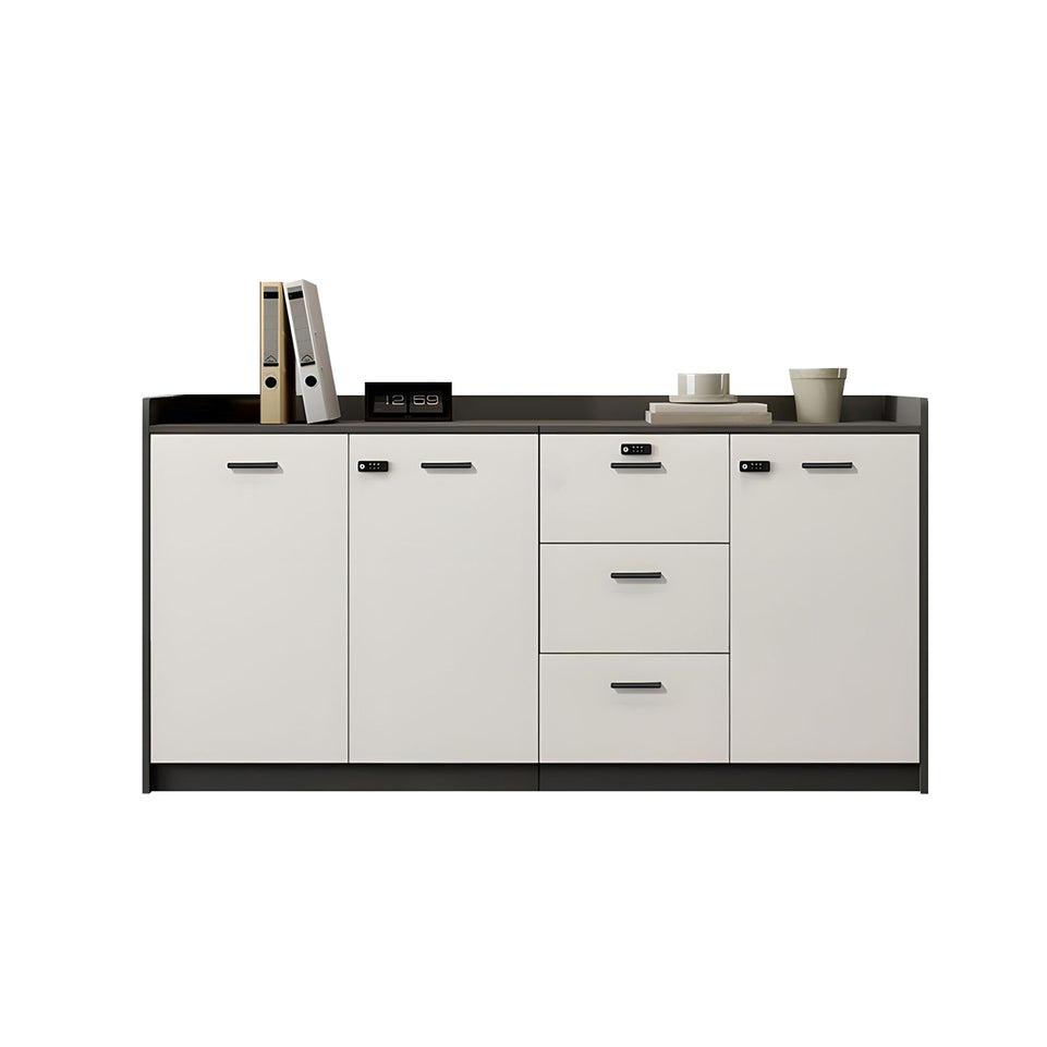 Contemporary Floor-Standing Office File Cabinet with Lockable Storage, Adjustable Shelves, and Spacious Drawers CWG-2176
