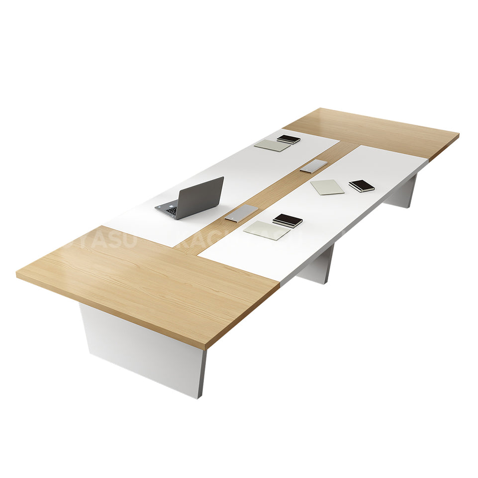 Modern Conference Table with Dual-Tone, Cable Management & Lumbar Support for Meeting Room