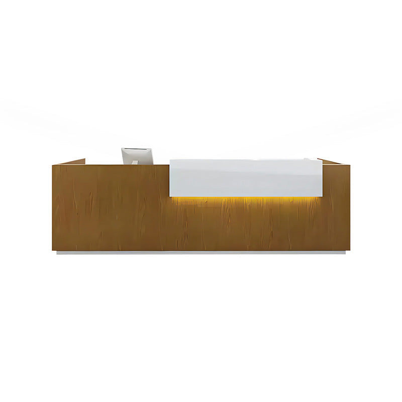 Block Color Straight Reception Counter with 2 Drawers and Cable Management for Reception JDT-056