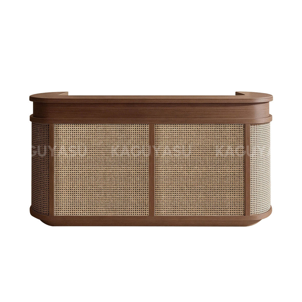 Curved Front Desk Reception Desk with Smart Storage for Business Lobbies(In Stock)