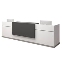 Color-Blocked Reception Desk with Compartments and Mobile Cabinet for Consultation and Reception JDT-1072