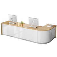 Modern and Minimalist Corner Reception Desk for Commercial Spaces JDT-071