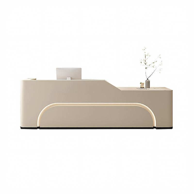 Curved Reception Desk with Desktop Corner and Large Storage for Offices and Salons JDT-1037
