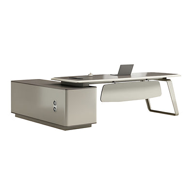 Modern Stylish Customizable Executive Desk with Side Cabinet and PC Storage LBZ-K067