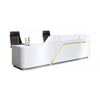 Curved Corner Reception Desk with Cable Management and Drawers for Training Institutions JDT-1076