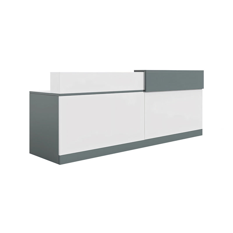 Color-Blocked Straight Reception Desk with Mobile Cabinet for Commercial Use and Offices JDT-1083