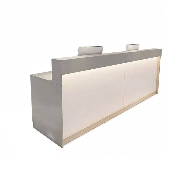 Straight Color-Blocked Reception Desk with Keyboard Tray and Drawers for Offices and Hotel Lobbies JDT-004