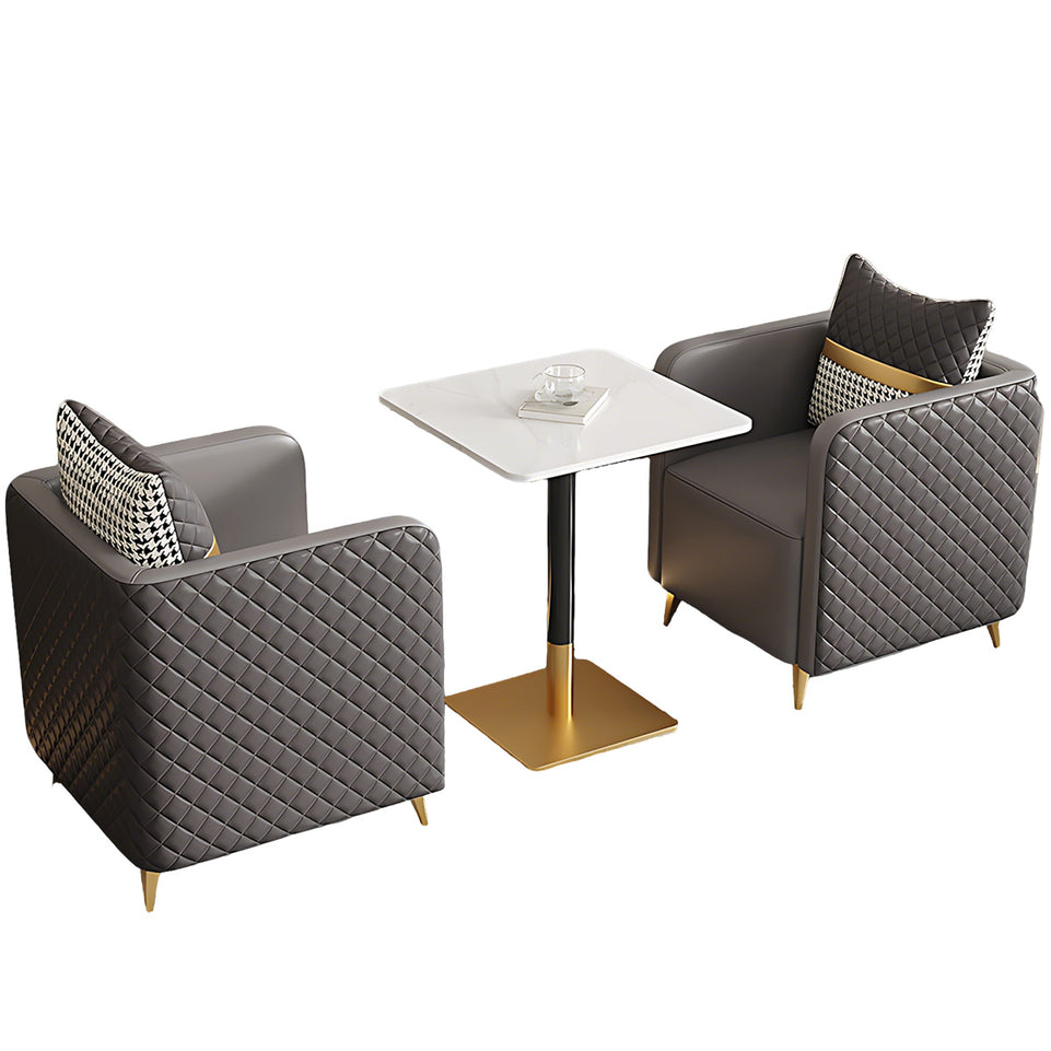 Premium Luxurious Faux Leather Sofa Set for Coffee Shops and Reception Areas JDZH-2079