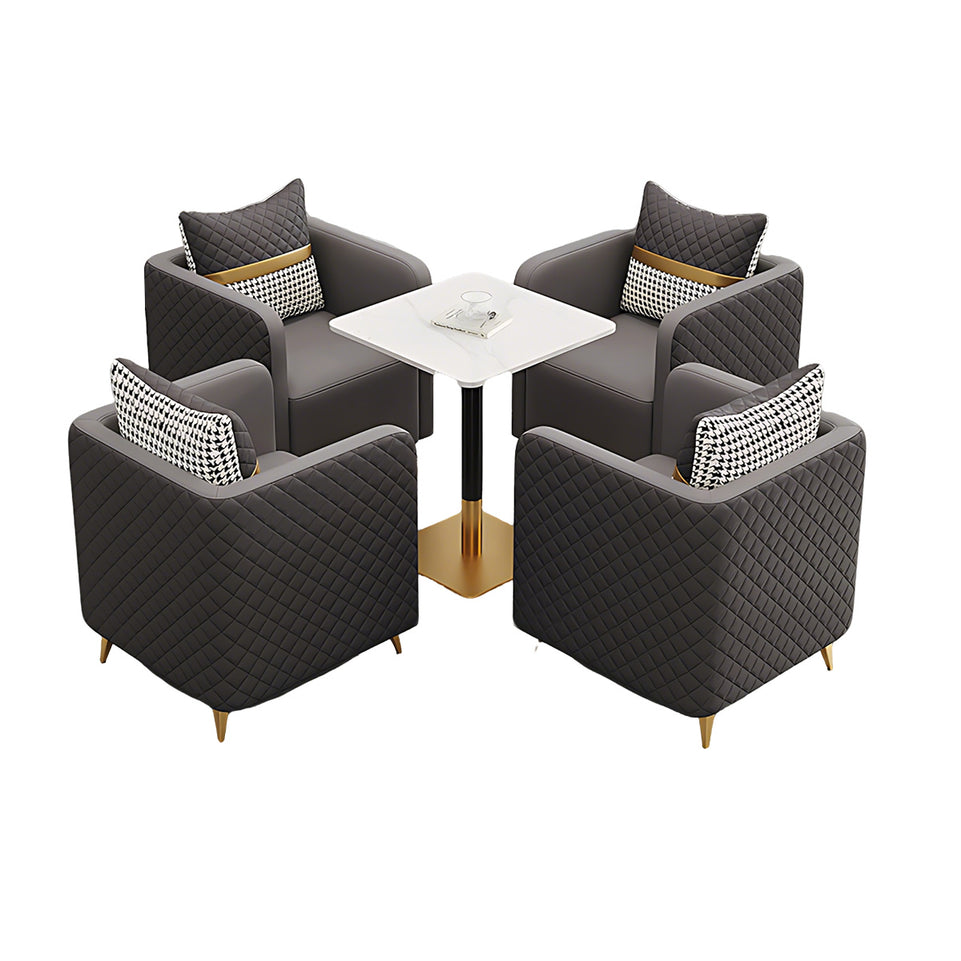 Premium Luxurious Faux Leather Sofa Set for Coffee Shops and Reception Areas JDZH-2079