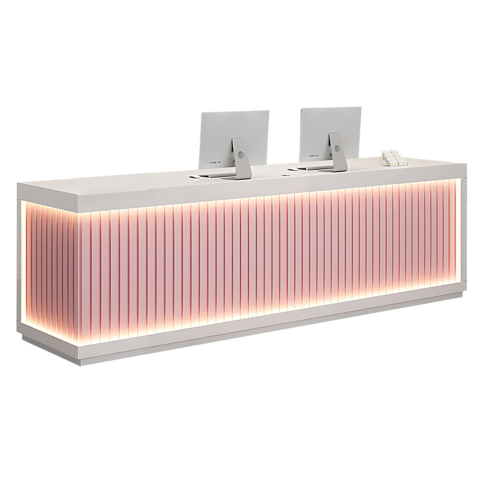 Salon Reception Desk 47-157 in Wide with LED Lighting & Lockable for Salon