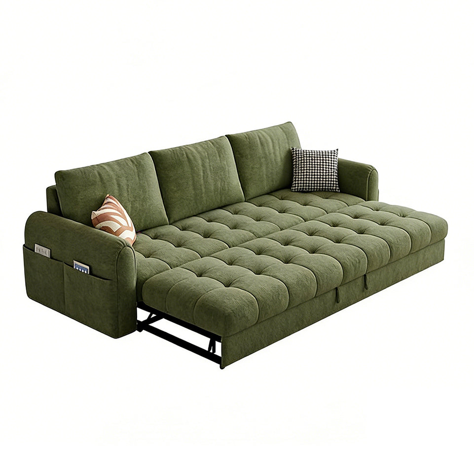 Luxurious Plush Chenille Sofa Bed with Storage for Small Living Rooms, Lounges, and Multifunctional Spaces BSF-2080