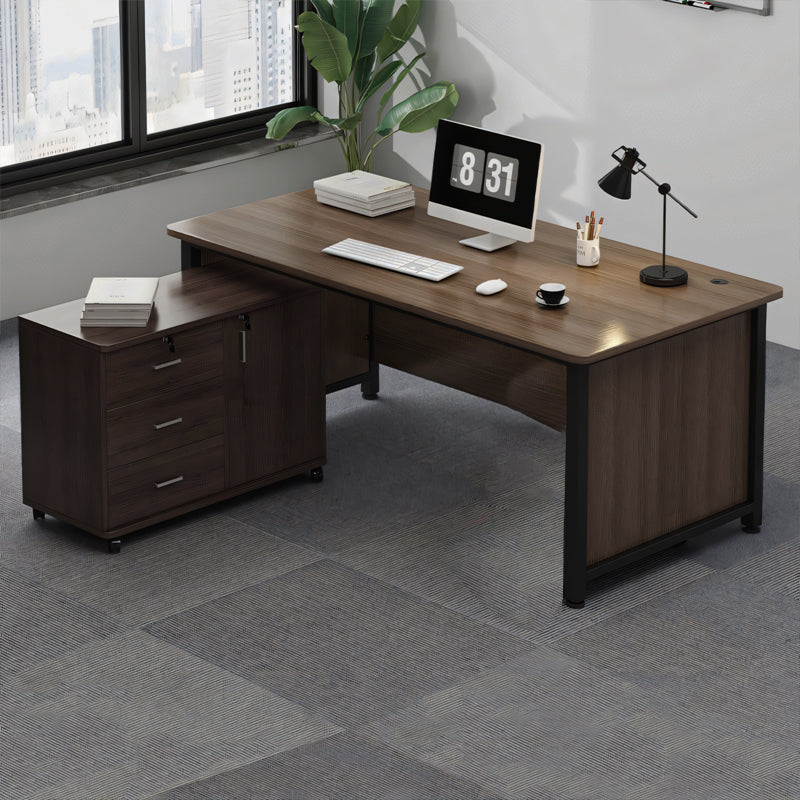 Desk Furniture Executive Office Desk Computer with Wide Desktop and Filing Cabinet Practical Table L-shaped desk YGZ-108