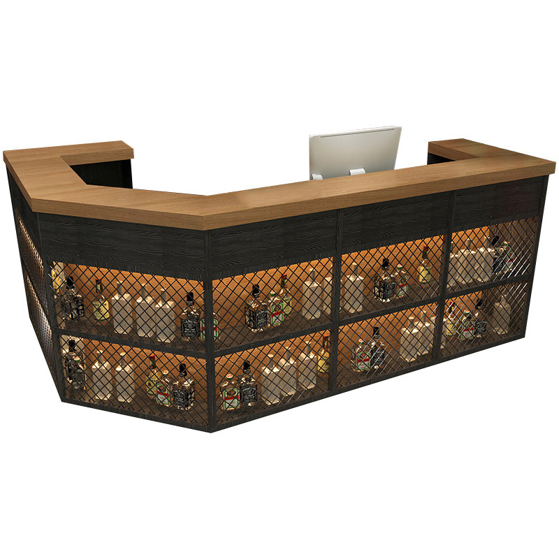 L-Shaped Reception Desk with Drawers and Storage Cabinets for Restaurants and BBQ Shops JDT-1025