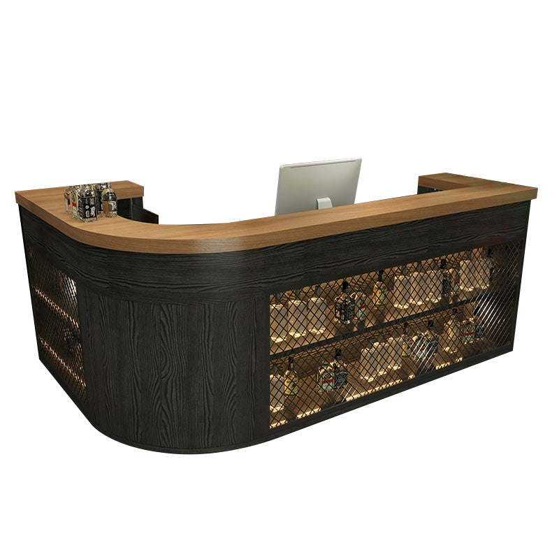 L-Shaped Reception Desk with Drawers and Storage Cabinets for Restaurants and BBQ Shops JDT-1025