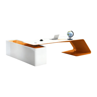 Modern White Executive Desk Stylish White Lacquer Office Desk LBZ-1050