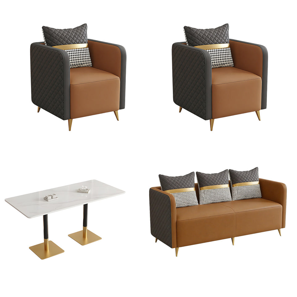 Premium Luxurious Faux Leather Sofa Set for Coffee Shops and Reception Areas JDZH-2079