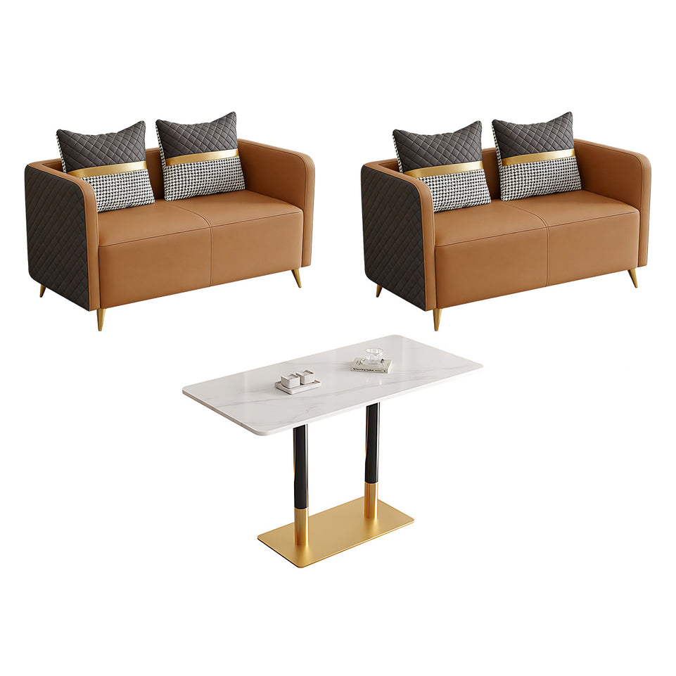 Premium Luxurious Faux Leather Sofa Set for Coffee Shops and Reception Areas JDZH-2079