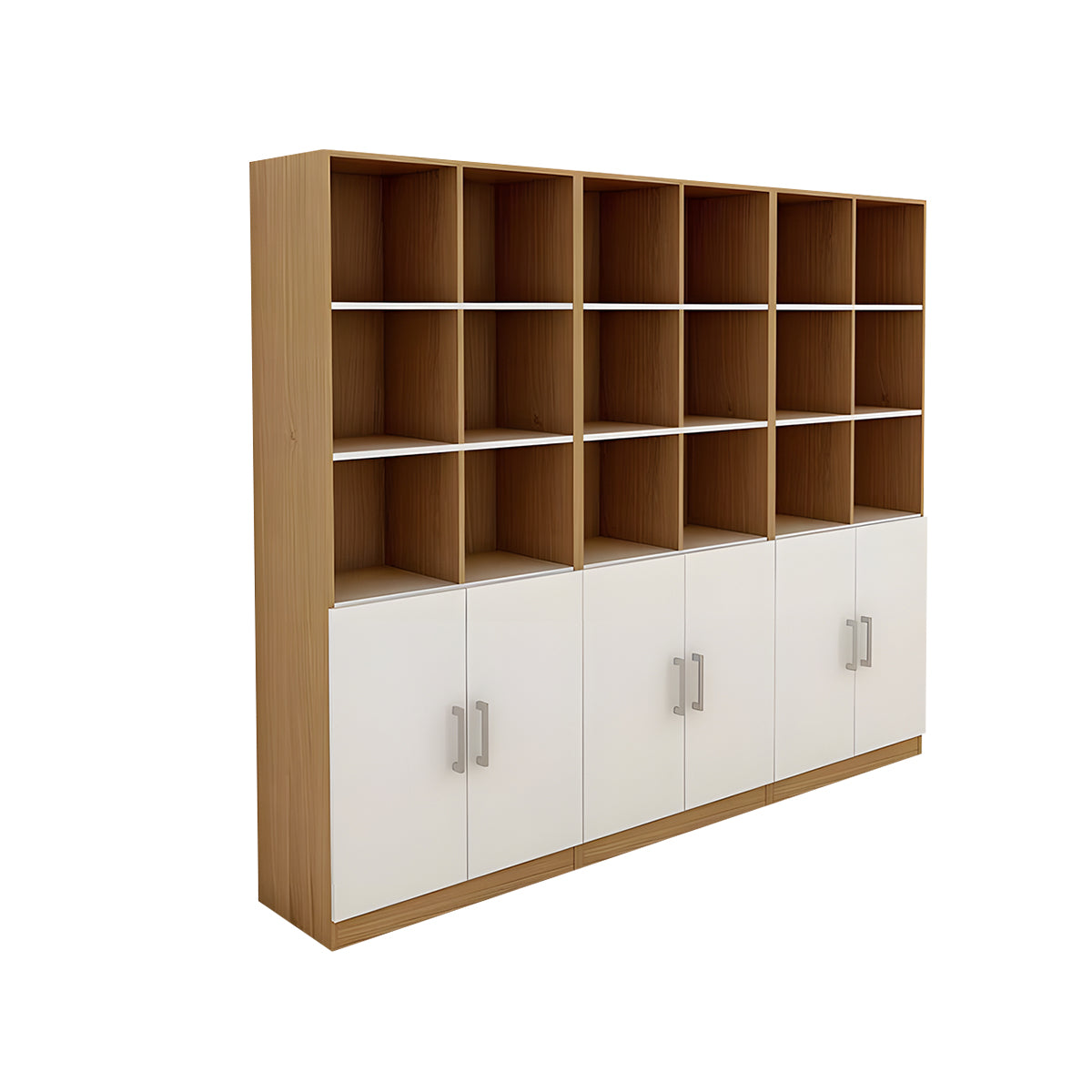 Multi-Functional Office Cabinet with Storage, Display and Lockable Sections for Workspace Organization WJG-2181