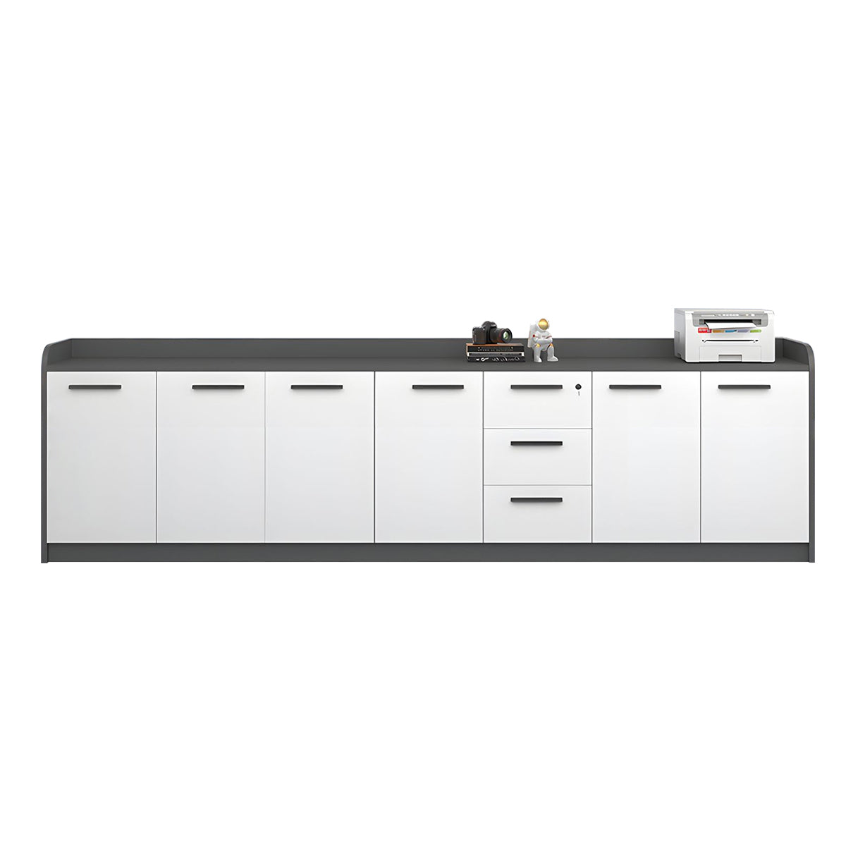 Premium Wooden Floor-Standing Office Tea Cabinet With Lockable Drawers And Spacious Storage For Office Essentials CWG-2163