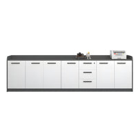 Premium Wooden Floor-Standing Office Tea Cabinet With Lockable Drawers And Spacious Storage For Office Essentials CWG-2163