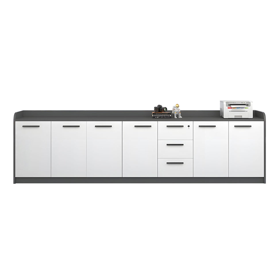 Premium Wooden Floor-Standing Office Tea Cabinet With Lockable Drawers And Spacious Storage For Office Essentials CWG-2163