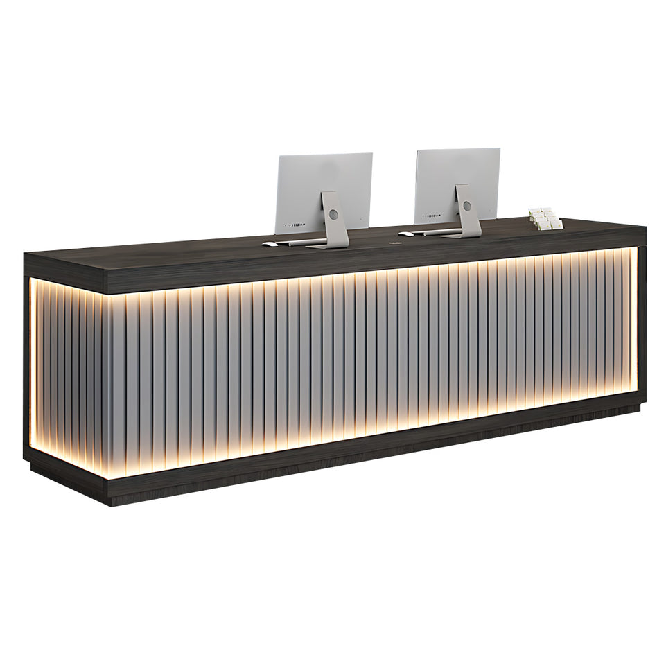 Salon Reception Desk 47-157 in Wide with LED Lighting & Lockable for Salon