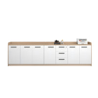 Premium Wooden Floor-Standing Office Tea Cabinet With Lockable Drawers And Spacious Storage For Office Essentials CWG-2163