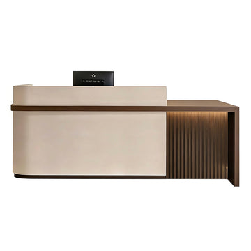 Curved Reception Desk 47-157 in Wide with Transaction Counter for Salon