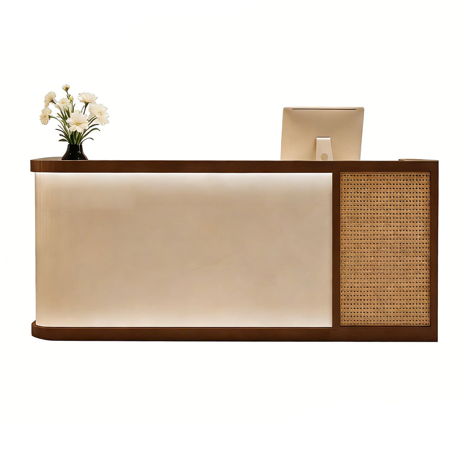 Modern Eco-Friendly Reception Desk with LED Lighting for Salons, Stores & Hotels JDT-2328