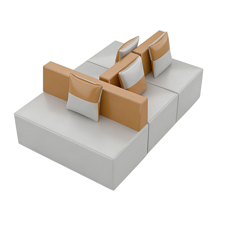 Premium Modular Leather Corner Sofa with High-Resilience Cushions for Office Lounges, Reception, and Meeting Areas JDZH-2080