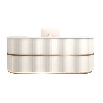 Curved Reception Desk 39-87 in Wide with Lumbar Support for Retail