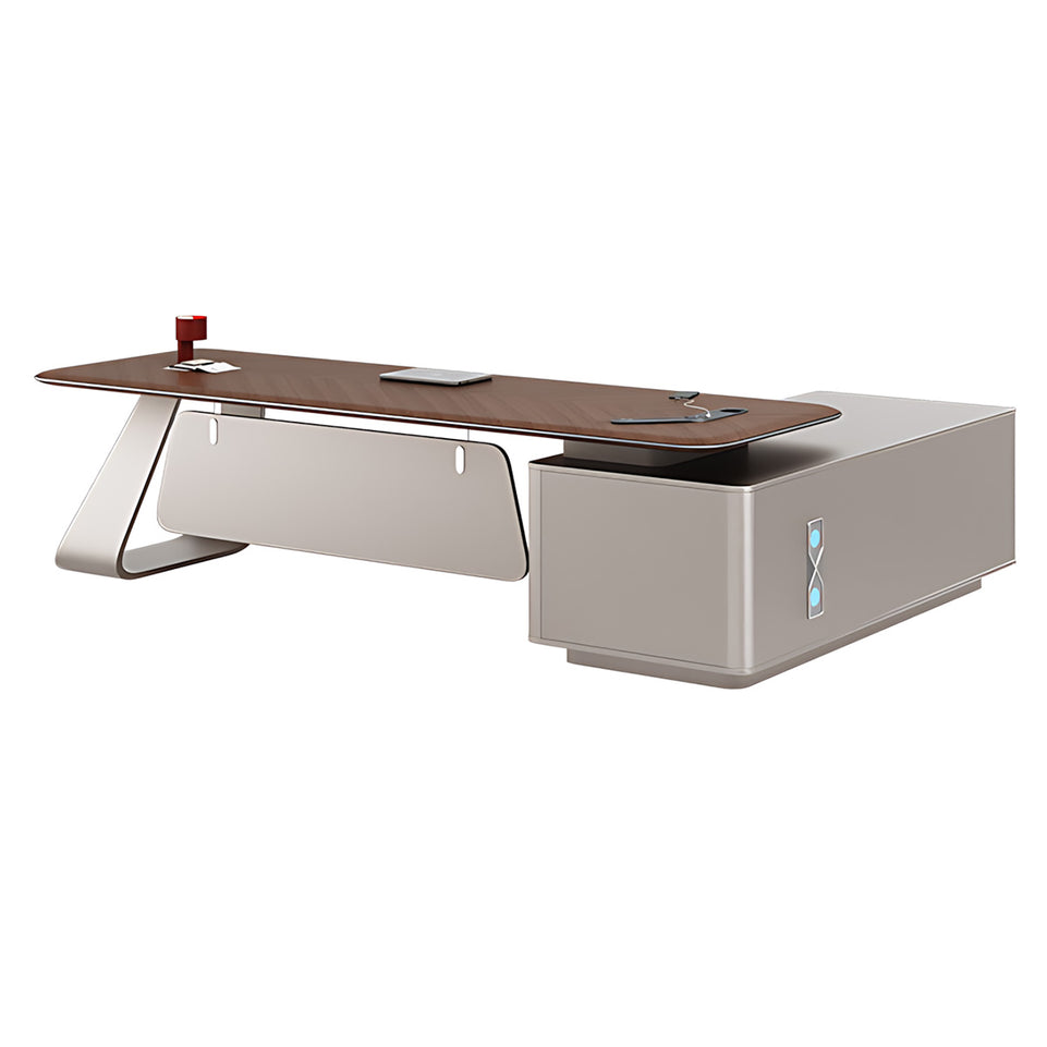 Elegant Modern Executive Desk with Wireless Charging and Full-Privacy Panel for Leaders and Home Offices LBZ-2313