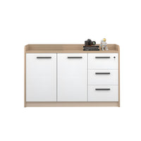 Premium Wooden Floor-Standing Office Tea Cabinet With Lockable Drawers And Spacious Storage For Office Essentials CWG-2163