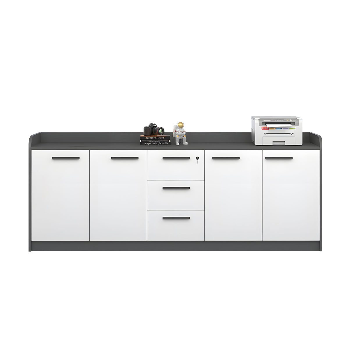 Premium Wooden Floor-Standing Office Tea Cabinet With Lockable Drawers And Spacious Storage For Office Essentials CWG-2163