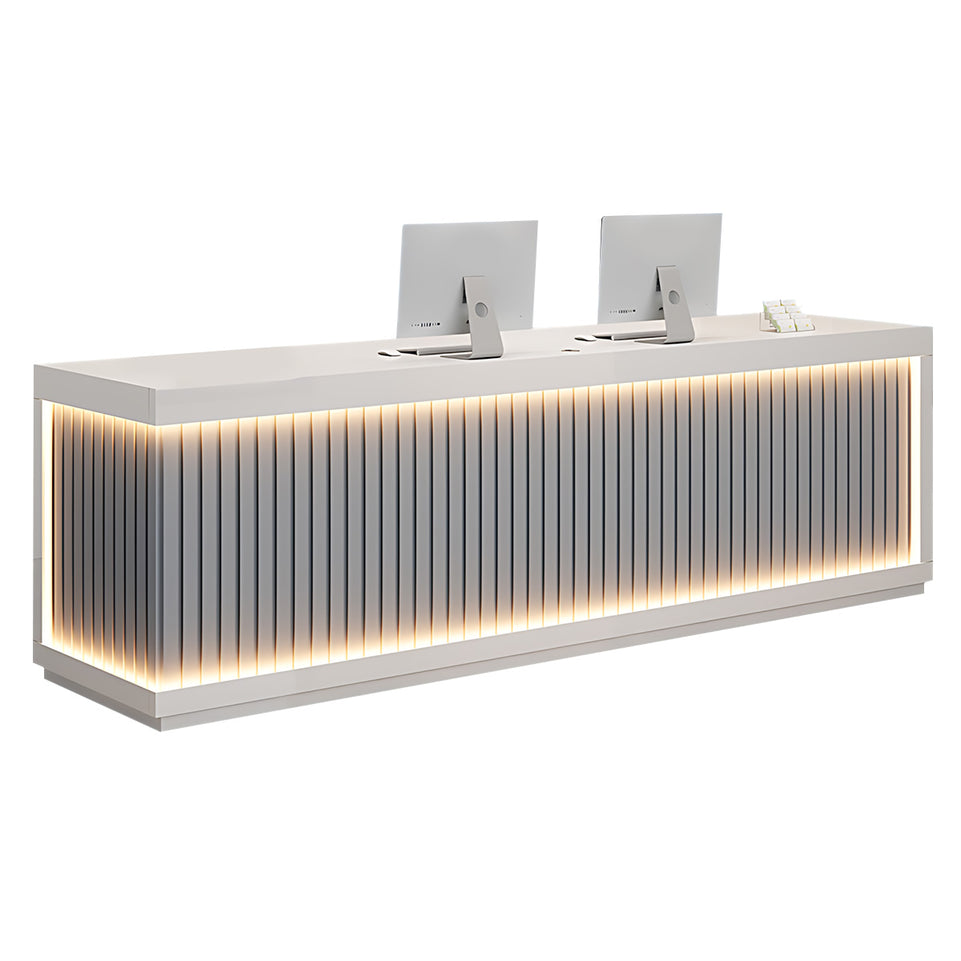 Salon Reception Desk 47-157 in Wide with LED Lighting & Lockable for Salon