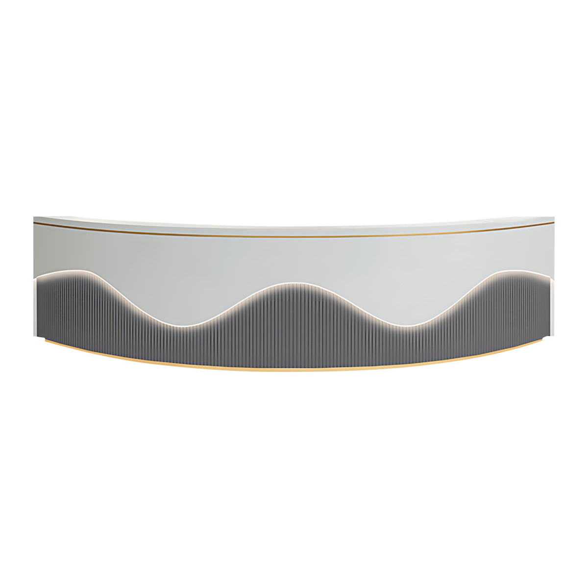 Curved Reception Counter with Keyboard Tray and Multiple Drawers for Salon and Clothing Store JDT-078