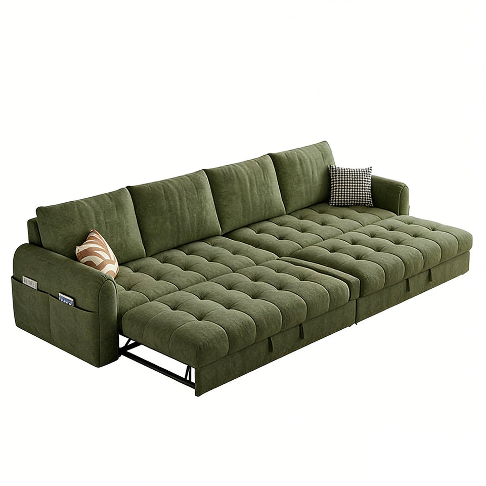 Luxurious Plush Chenille Sofa Bed with Storage for Small Living Rooms, Lounges, and Multifunctional Spaces BSF-2080