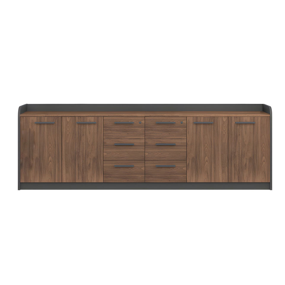 Premium Wooden Floor-Standing Office Tea Cabinet With Lockable Drawers And Spacious Storage For Office Essentials CWG-2163