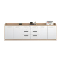 Premium Wooden Floor-Standing Office Tea Cabinet With Lockable Drawers And Spacious Storage For Office Essentials CWG-2163